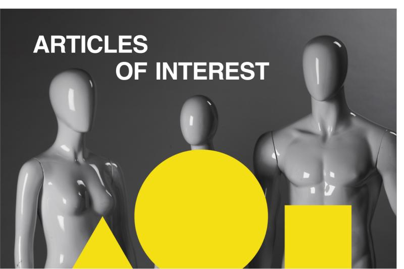A program logo for Articles of Interest featuring manequins